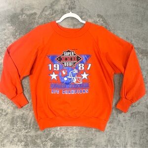 Vintage Denver Broncos Sweatshirt Medium 1987 Super Bowl Champions Pullover READ